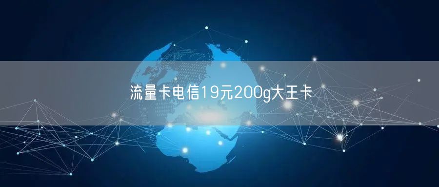 流量卡电信19元200g大王卡
