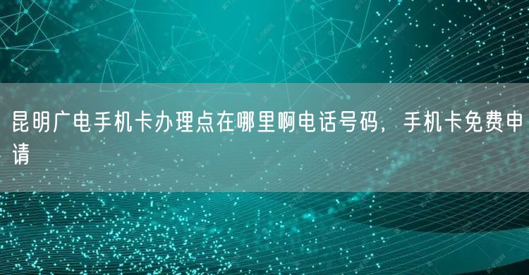 昆明广电手机卡办理点在哪里啊电话号码，手机卡免费申请