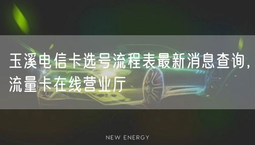 玉溪电信卡选号流程表最新消息查询，流量卡在线营业厅
