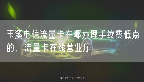 玉溪电信流量卡在哪办理手续费低点的，流量卡在线营业厅