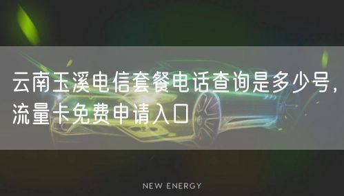 云南玉溪电信套餐电话查询是多少号，流量卡免费申请入口