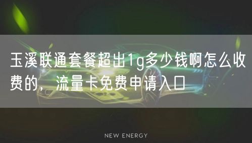 玉溪联通套餐超出1g多少钱啊怎么收费的，流量卡免费申请入口