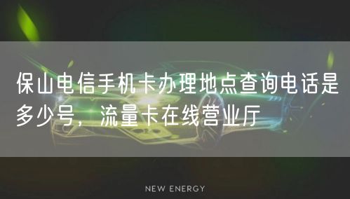 保山电信手机卡办理地点查询电话是多少号，流量卡在线营业厅