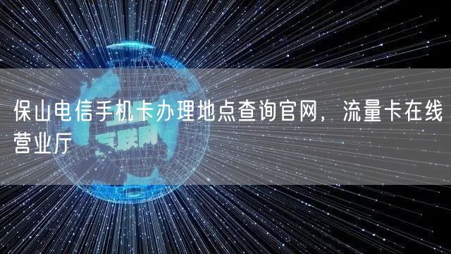 保山电信手机卡办理地点查询官网，流量卡在线营业厅