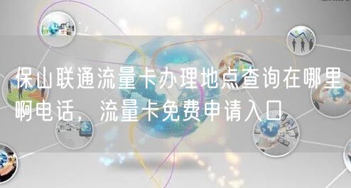 保山联通流量卡办理地点查询在哪里啊电话，流量卡免费申请入口