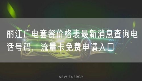 丽江广电套餐价格表最新消息查询电话号码，流量卡免费申请入口