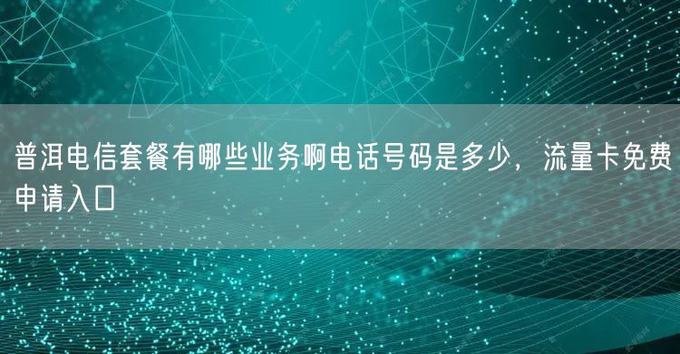 普洱电信套餐有哪些业务啊电话号码是多少，流量卡免费申请入口