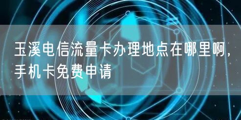 玉溪电信流量卡办理地点在哪里啊，手机卡免费申请