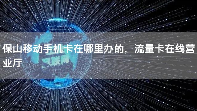 保山移动手机卡在哪里办的，流量卡在线营业厅