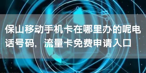 保山移动手机卡在哪里办的呢电话号码，流量卡免费申请入口