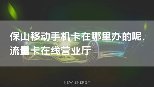 保山移动手机卡在哪里办的呢，流量卡在线营业厅