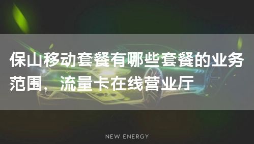 保山移动套餐有哪些套餐的业务范围，流量卡在线营业厅
