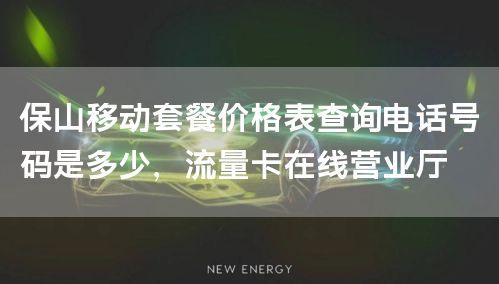 保山移动套餐价格表查询电话号码是多少，流量卡在线营业厅