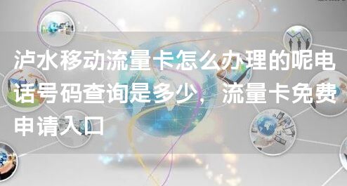泸水移动流量卡怎么办理的呢电话号码查询是多少，流量卡免费申请