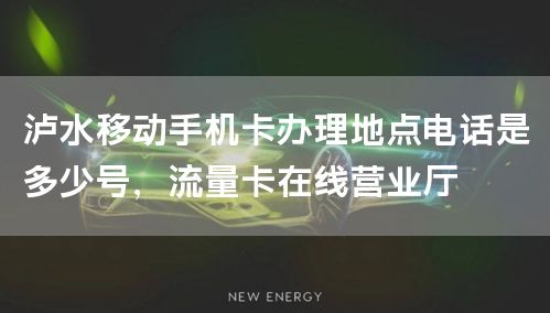 泸水移动手机卡办理地点电话是多少号，流量卡在线营业厅
