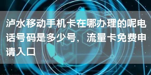 泸水移动手机卡在哪办理的呢电话号码是多少号，流量卡免费申请入