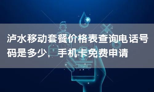 泸水移动套餐价格表查询电话号码是多少，手机卡免费申请