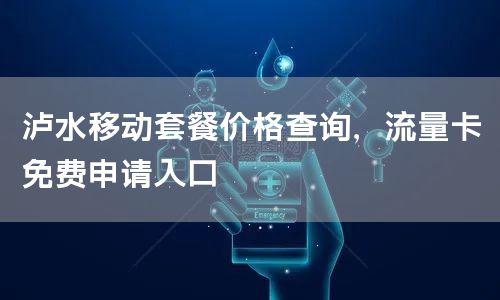 泸水移动套餐价格查询，流量卡免费申请入口