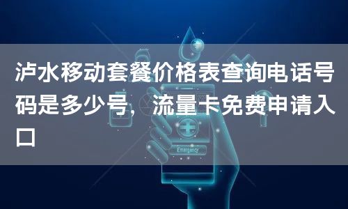 泸水移动套餐价格表查询电话号码是多少号，流量卡免费申请入口
