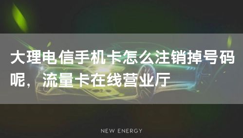 大理电信手机卡怎么注销掉号码呢，流量卡在线营业厅