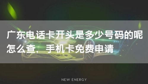 广东电话卡开头是多少号码的呢怎么查，手机卡免费申请
