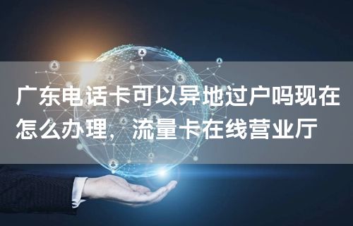 广东电话卡可以异地过户吗现在怎么办理，流量卡在线营业厅