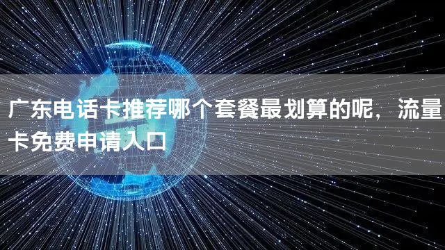 广东电话卡推荐哪个套餐最划算的呢，流量卡免费申请入口