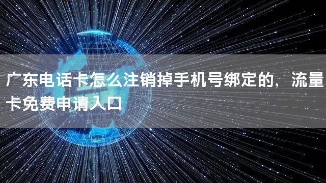 广东电话卡怎么注销掉手机号绑定的，流量卡免费申请入口