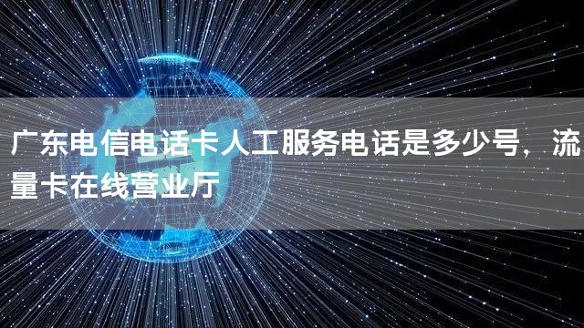 广东电信电话卡人工服务电话是多少号，流量卡在线营业厅