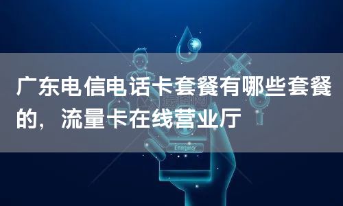 广东电信电话卡套餐有哪些套餐的，流量卡在线营业厅