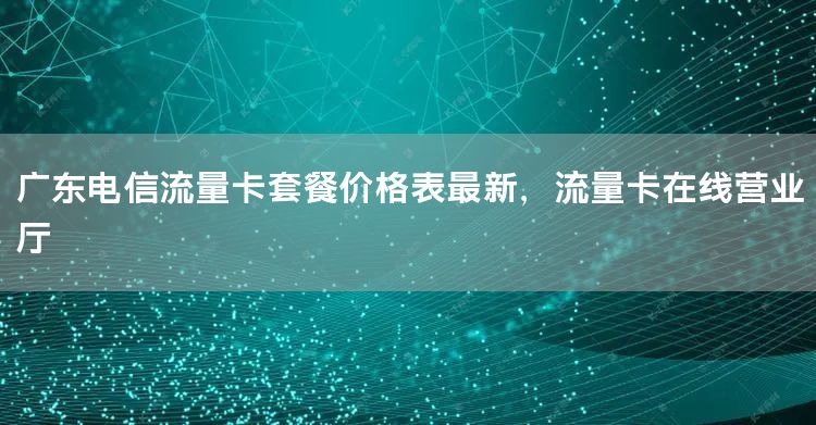 广东电信流量卡套餐价格表最新，流量卡在线营业厅