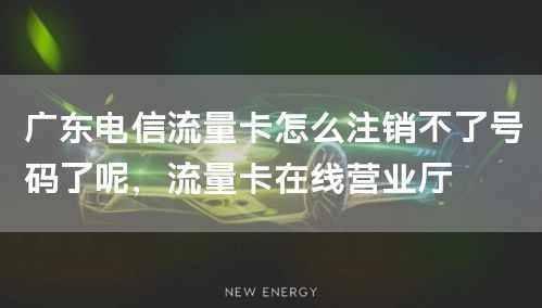 广东电信流量卡怎么注销不了号码了呢，流量卡在线营业厅