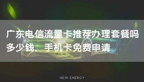 广东电信流量卡推荐办理套餐吗多少钱，手机卡免费申请