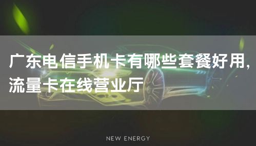 广东电信手机卡有哪些套餐好用，流量卡在线营业厅