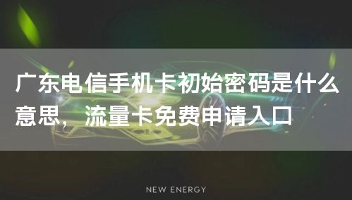 广东电信手机卡初始密码是什么意思，流量卡免费申请入口
