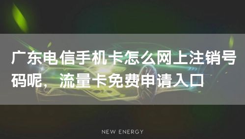 广东电信手机卡怎么网上注销号码呢，流量卡免费申请入口