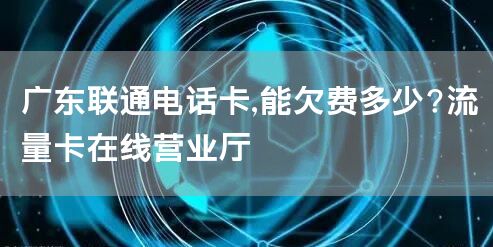 广东联通电话卡,能欠费多少?流量卡在线营业厅