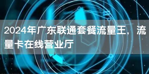 2024年广东联通套餐流量王，流量卡在线营业厅