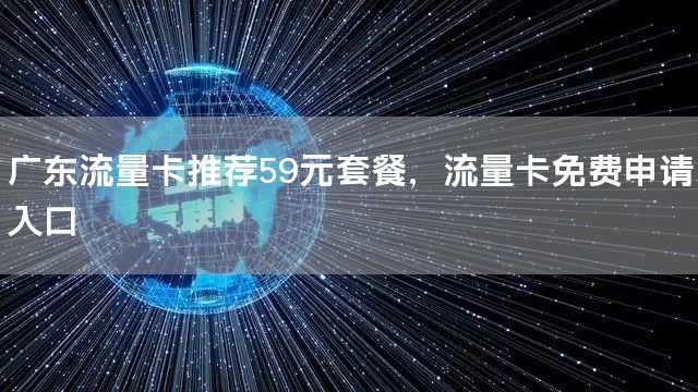 广东流量卡推荐59元套餐，流量卡免费申请入口