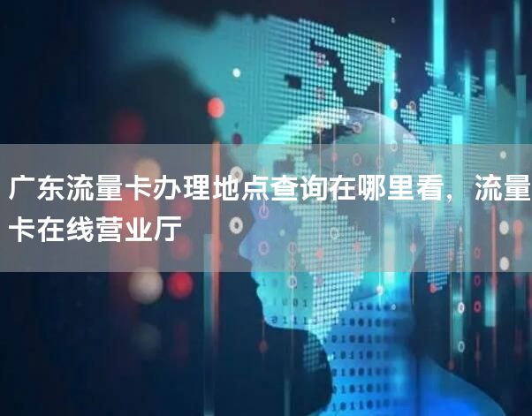 广东流量卡办理地点查询在哪里看，流量卡在线营业厅