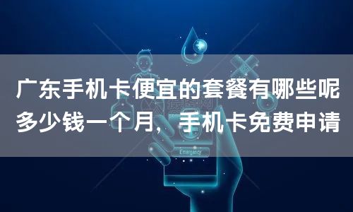 广东手机卡便宜的套餐有哪些呢多少钱一个月，手机卡免费申请