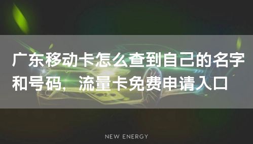 广东移动卡怎么查到自己的名字和号码，流量卡免费申请入口