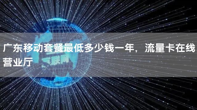 广东移动套餐最低多少钱一年，流量卡在线营业厅