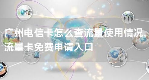 广州电信卡怎么查流量使用情况，流量卡免费申请入口