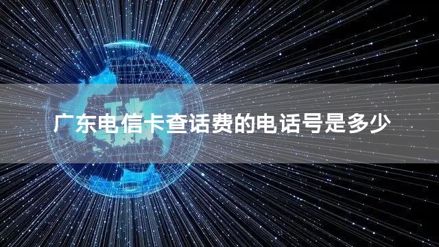 广东电信卡查话费的电话号是多少