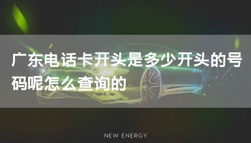 广东电话卡开头是多少开头的号码呢怎么查询的