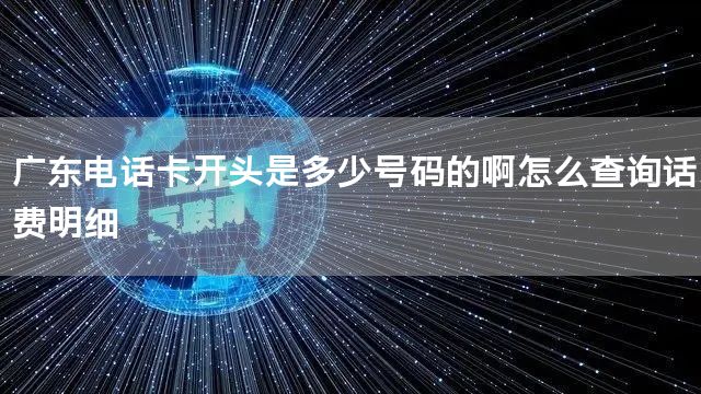 广东电话卡开头是多少号码的啊怎么查询话费明细