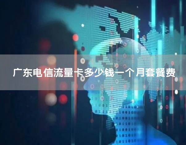 广东电信流量卡多少钱一个月套餐费