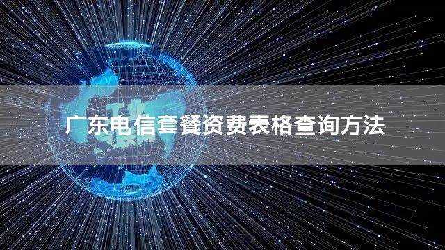 广东电信套餐资费表格查询方法