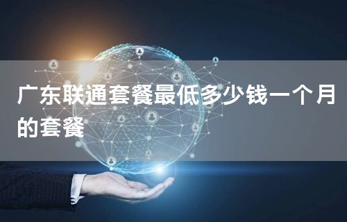 广东联通套餐最低多少钱一个月的套餐